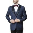 thumbnail image 6 of Caravelli Men's Slim Fit T62512U3-Piece Notch Lapel Formal Tuxedo Suit Set -Navy - 52 Long, 6 of 6
