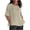Beige, variant on Staron Women's Casual Cotton Linen Shirt Crewneck Short Sleeve Loose Blouse Solid Color Tunic Top, Gray L