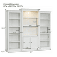 thumbnail image 2 of 78.75'' Tall 3-Pieces Bookcase Display Cabinet with 5 Colors Adjustable LED Ceiling Light, Retro style Bookshelves with tempered glass shelves for Living Room, Office, Studio or Workspace, White, 2 of 9