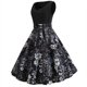 thumbnail image 4 of ICHUANYI Clearance Women's Fashion Vintage Print V-Neck Sleeveless Sexy Dress(Dark Gray, M) ICHUANYI WER2023081115173, 4 of 5