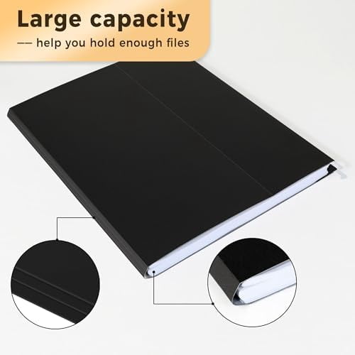 25 Pack Hanging File Folders, Black Folders, Hanging File Folders Letter Size with 1/5-cut Tabs, Stay Organized for Your Home and Office Bulk File and Documents