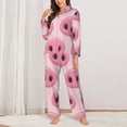 thumbnail image 2 of Lsque Pig Nose Pattern Long Sleeve Pajama Set for Women - Soft 2-Piece Sleepwear and Loungewear Set with Pockets, Comfy Nightwear-Medium, 2 of 7
