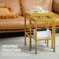 thumbnail image 4 of HOMCOM Nesting Tables Side Tables with Steel Frame Tempered Glass, Gold, 4 of 10