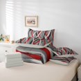 thumbnail image 6 of Homewish Modern Geometric Stripe 7-Piece Twin Bedding Sets.Abstract Waves Lines Bedding Comforter Set,Red Gray White Sheet Sets For Boys Kids,Microfiber Bedroom Decor Reversible, 6 of 8