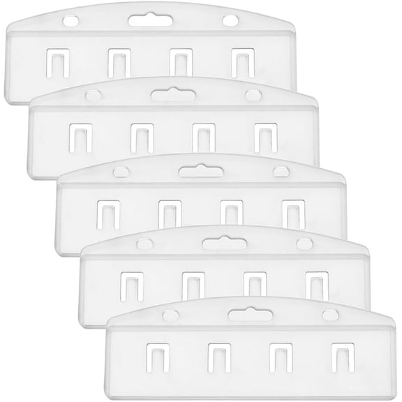 GASTROPOD 5 Pcs Swipe Badge Holder Horizontal Half Card Frosted Rigid Clear Plastic Id Card Holder for Swiping Id Credit