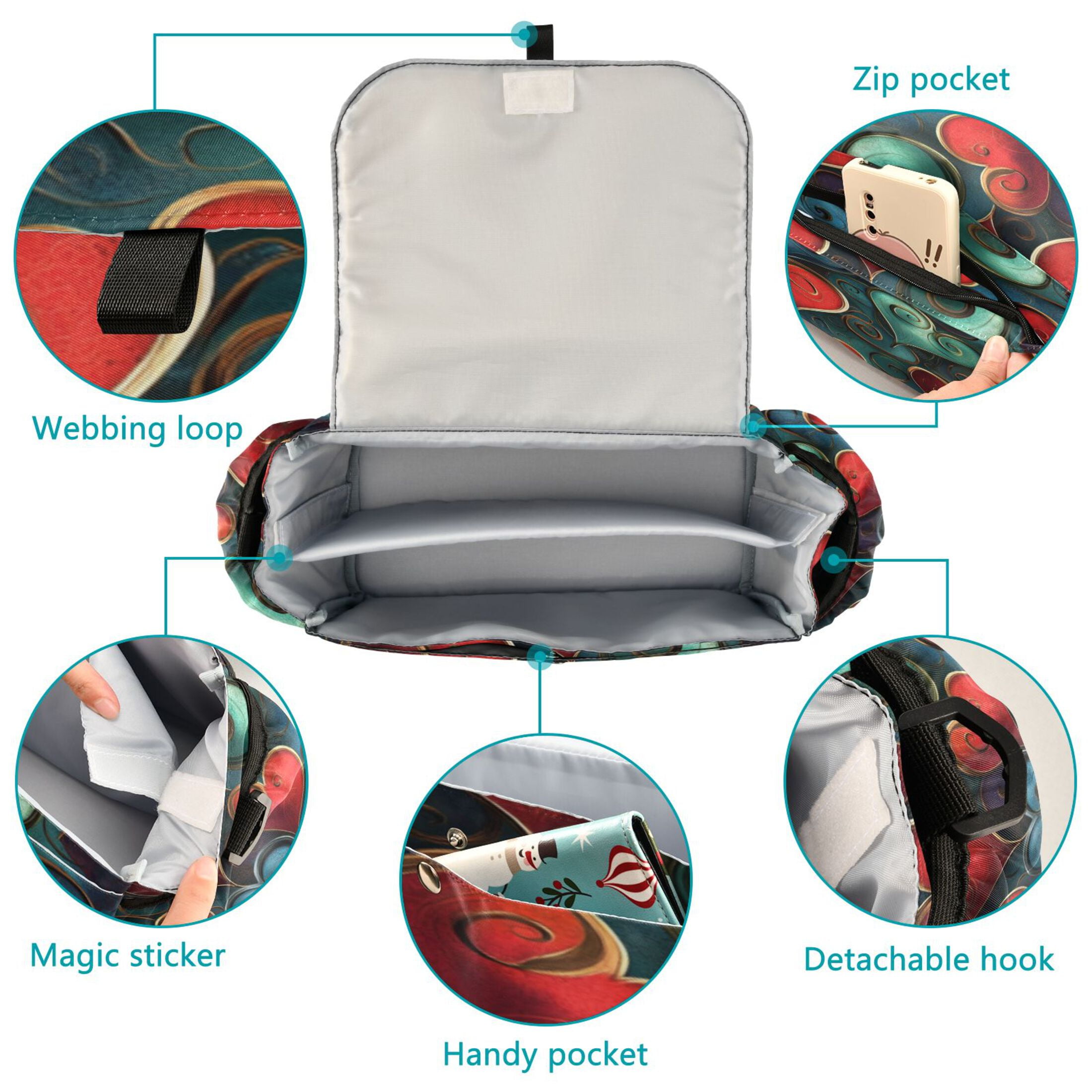 DIXRUYEE Stroller Organizer Ethereal Affection Printed
