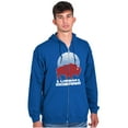 thumbnail image 4 of Vintage Patriotic American Buffalo Unisex Fleece Graphic Zip Up Hoodie Brisco Brands 3X, 4 of 6