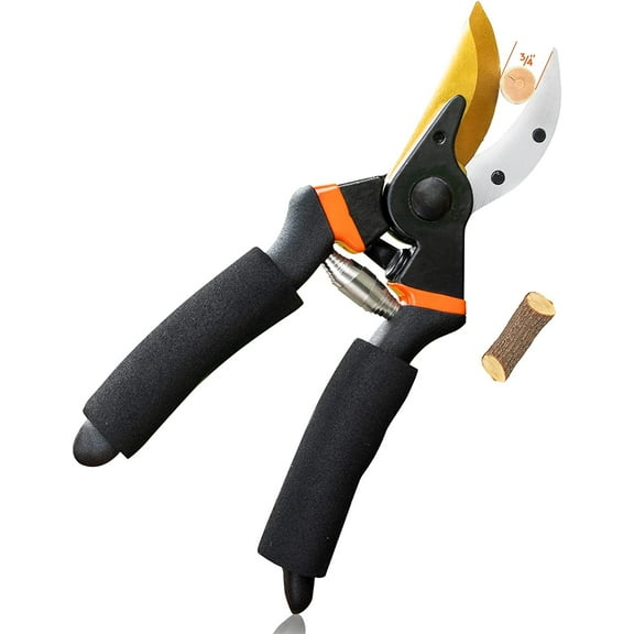 delpattern Garden & Hedge Shears, 8" Pruning Shears, Hedge Clippers with Non-Slip Handle,Titanium Steel Garden Tools