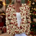 thumbnail image 2 of Christmas Sweaters for Women Plus Size Christmas Cardigan Long Sleeve Casual Print Button Down Knit Coat, 2 of 5