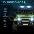thumbnail image 3 of Qaba 12V Ride on Car, Ride on Truck, Battery Powered Toy Car with Remote, 4 Suspension Wheels, 3 MPH Max Speeds, Music, Horn & Lights, Green, 3 of 9