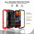 thumbnail image 2 of Dteck Back Case For Apple iPhone 13, Ring Stand Shockproof Hybrid Hard PC Soft Silicone Bumper Heavy Duty Shockproof Three Layer Drop Protective Girls Boy Cute Phone Case(Red+Black), 2 of 6