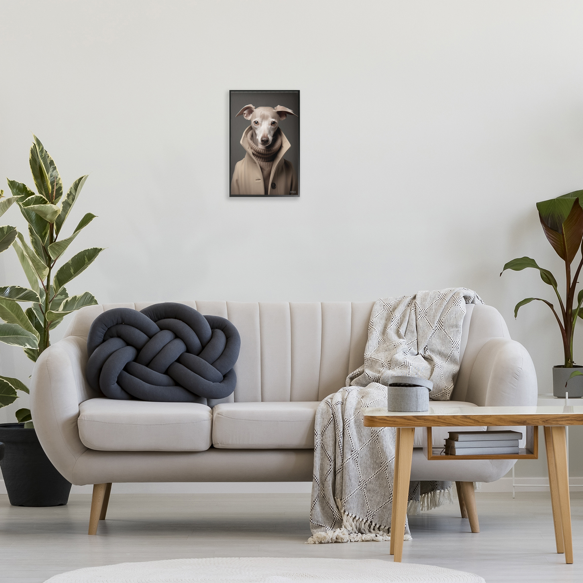 Stupell Industries Chic Fashion Greyhound Animals & Insects Painting Black Framed Art Print Wall Art, 12 x 18