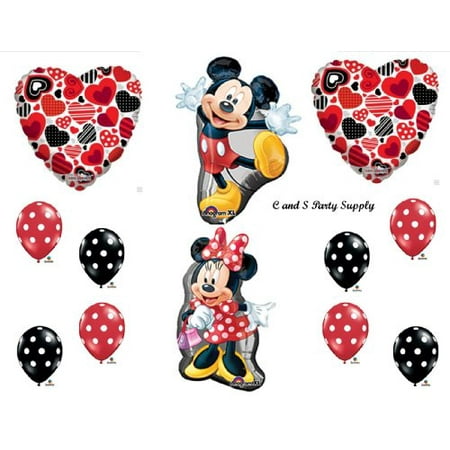 RED MICKEY AND MINNIE MOUSE DECORATIVE Hearts BIRTHDAY PARTY Balloons Decorations Supplies by Anagram