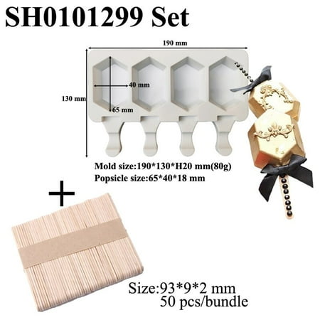 

Ice Cream Tools Silicone Popsicle Molds 50pcs Sticks Dessert Moulds Kitchen Bar Supplies Summer Cold Drink Cube Tray