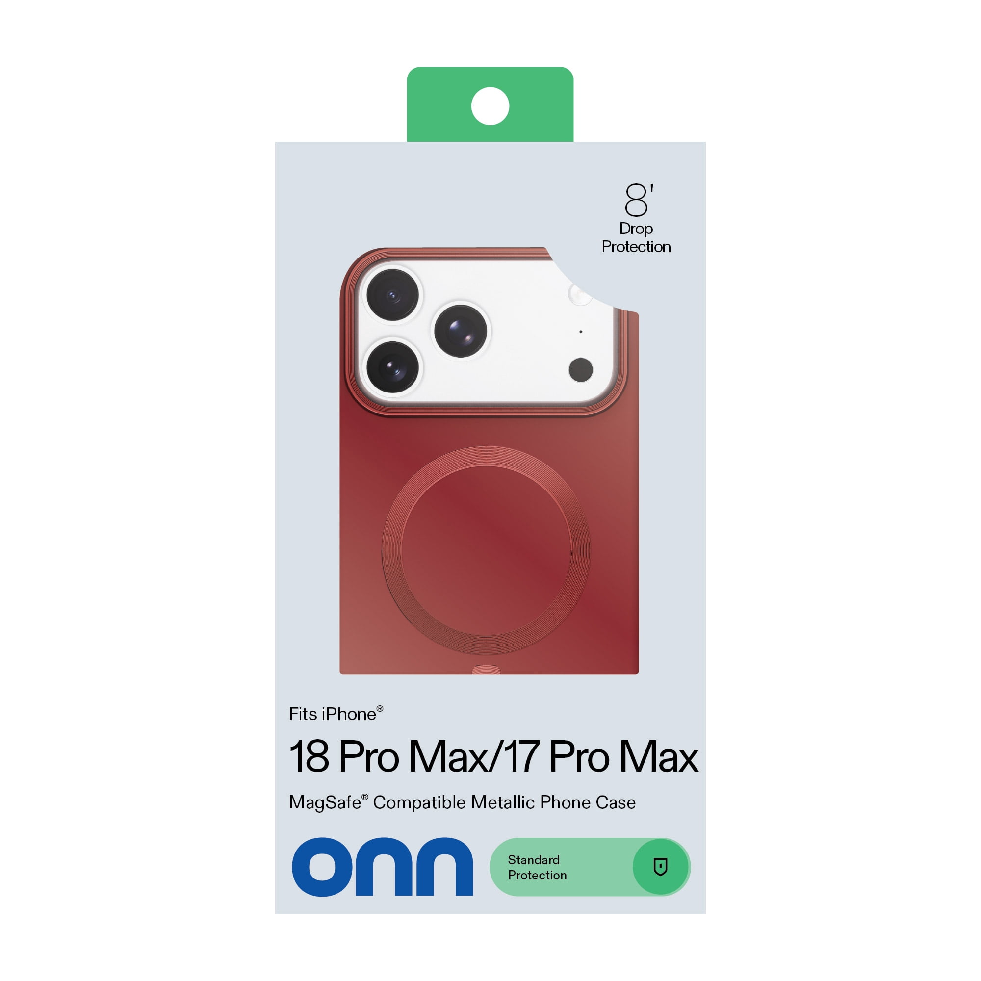 onn Soft Touch Phone Case for iPhone 18 Pro Max / 17 Pro Max, MagSafe Compatible - Deep Red