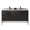 Black Straight Grain, variant on Fine Fixtures - Modern Walnut 24" Bathroom Vanity Set, Black Matte Hardware, Vitreous China Sink Top