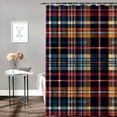 thumbnail image 2 of Orinice Tartan Pattern Bathroom Decor Set Colorful Luxurious Graphic Print Polyester Fabric Fashion Shower Curtain with Hooks 60x72, 2 of 7