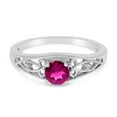 thumbnail image 6 of 14k White Gold Round Pink Topaz And Diamond Ring, 6 of 6