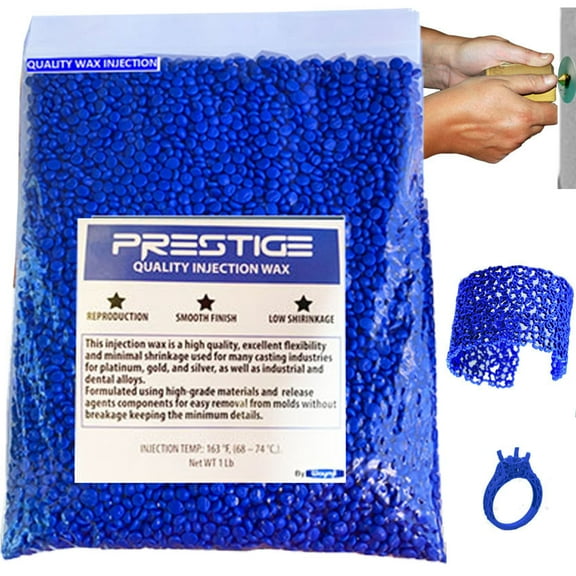 Blue Injection Wax 1lb Jewelry Casting Low Shrinkage High Detail Clean Burnout