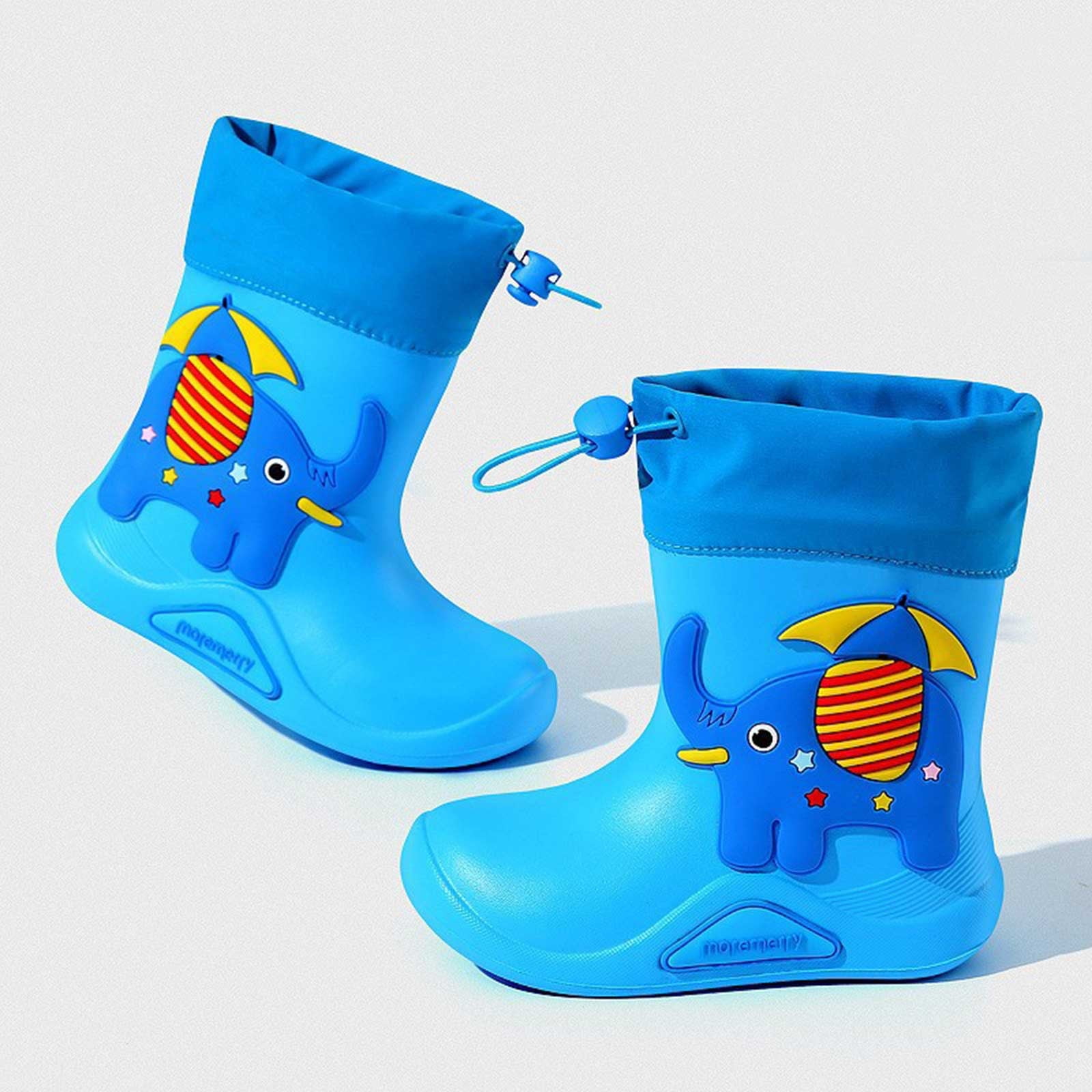 Povozer Toddler Girl Rain Boots Babys Rain Boots Children Waterproof Shoes for Boys Girls(Blue,7-8 Years)