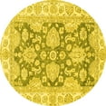 thumbnail image 1 of Ahgly Company Indoor Round Oriental Yellow Traditional Area Rugs, 4' Round, 1 of 4