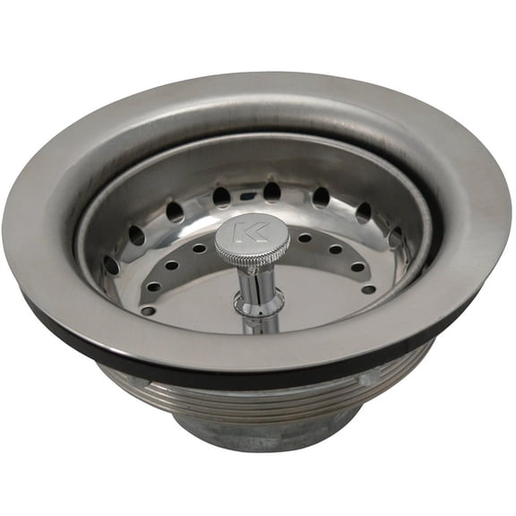 Keeney 1431SSTBX Basket Strainer with Fixed Post, 4-3/8 in Dia, Stainless Steel, Chrome