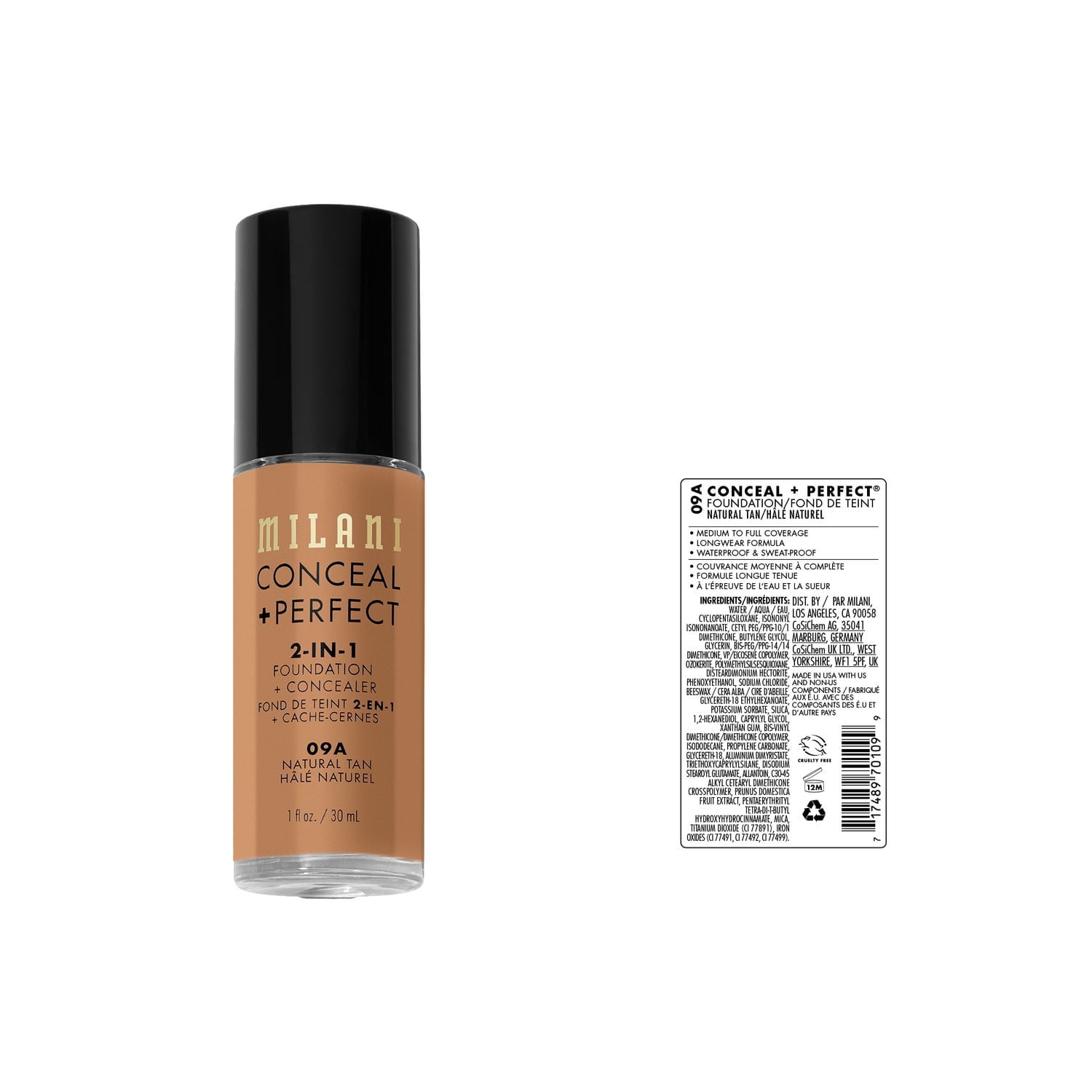 Milani Conceal+Perfect 2-in-1 Fond de teint et correcteur Milani Conceal+Parfait 2-en-1