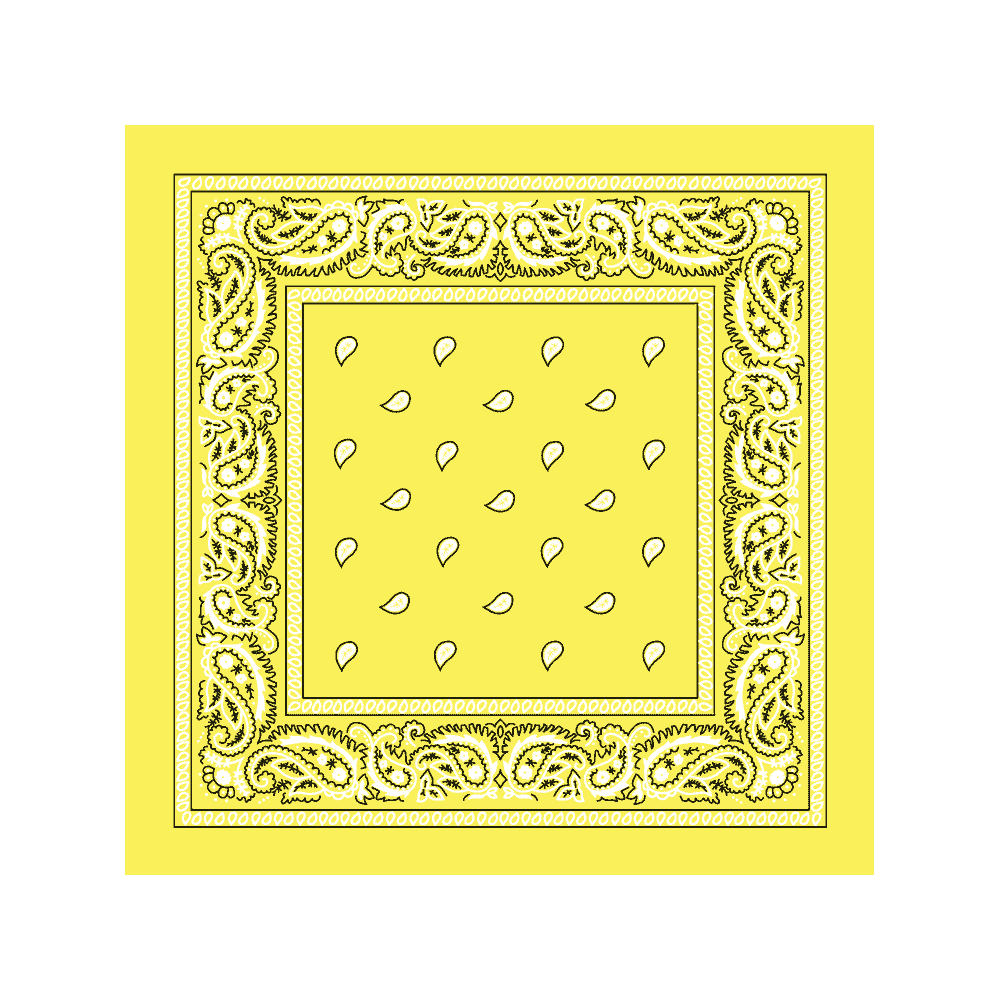 BANDANA Light Yellow Paisley Bandana Single Piece 22x22 Walmart