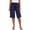 *Navy, variant on VBVC Women's Cotton Linen Drawstring Bermuda Shorts , Casual Knee Length Shorts For Women , Ladies' Summer Straight Leg Shorts with Pockets,Beige,S-3XL