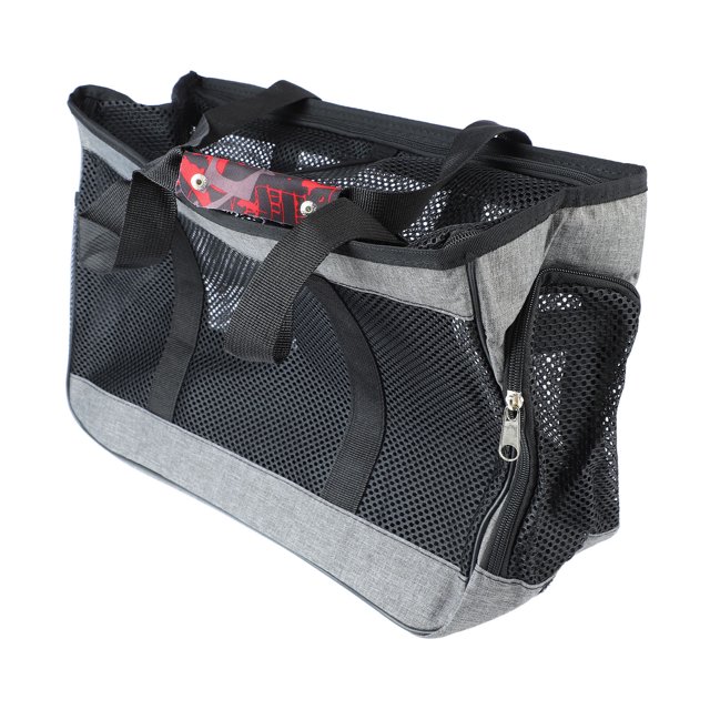 Cat Carrying Bag, Large Space Fluent Zipper Breathable Widened Handle Cat Carrier Side Mesh Storage Pocket for Outdoor