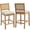 Beige, variant on French Country Bar Stools Set of 2, Grey Rattan Counter Height Stools, Linen Upholstered, Farmhouse Wooden Barstools with Cane Back, Kitchen Island Chairs, Sillas para Barra de Cocina (Gray, 2 Pcs)