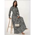 thumbnail image 5 of Flowering Crew Neck Maxi Dress with Belt, 5 of 6