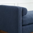 thumbnail image 5 of 53.5" W Upholstered Bench, Ottoman Bench with Wood Legs & Bolster Pillows for End of Bed, Bedroom, Living Room, Entryway, 5 of 6