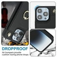 thumbnail image 4 of ELEHOLD for iPhone 13 Pro Max Wallet Crossbody Case with Organ Card Slots Metal Finger Ring Holder Kickstand Crossbody Shoulder Strap Shockproof Purse Cover for Women Girls,black, 4 of 8