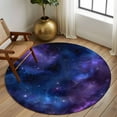 thumbnail image 3 of Abstract Starry Sky Round Area&nbsp;Rug 5ft Blue Purple Black Night Sky Star Non-Slip&nbsp;Washable Circle Rugs Soft Felt Indoor Floor Mat for Bedroom Kitchen Living Room Bathroom, 3 of 9