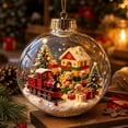 thumbnail image 4 of Christmas Ornament Ball with Mini Scene Hanging Decoration Plastic Ball for Tree Window Mantel Fireplace multicolor, 4 of 6