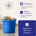 thumbnail image 3 of HOMZ Rope-Handle 18-Gallon Open Storage Tubs, Plastic Buckets, Blue, 6 Pack, 3 of 10