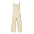 thumbnail image 5 of Sanbonepd Women Casual U Neck Sleeveless Jumpsuits Spaghetti Strap Baggy Overalls With Pocket, 5 of 6