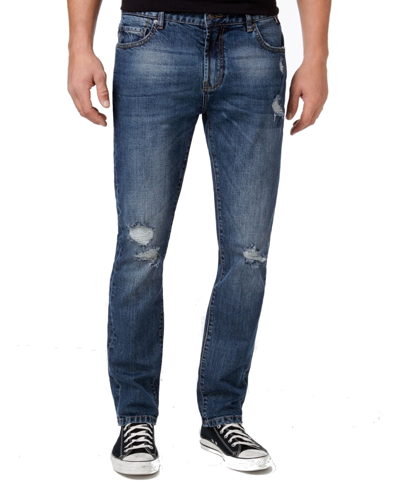 Mens Jeans 33x30 Slim Skinny Distressed 