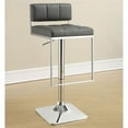thumbnail image 3 of Home Square Leather Adjustable Bar Stool in Gray and Chrome - Set of 2, 3 of 3