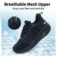 thumbnail image 4 of Womens Walking Shoes with Arch Support Orthotic Sneakers for Plantar Fasciitis Heel and Foot Pain Relief Tennis SolidBlack Size 11, 4 of 7