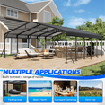 thumbnail image 5 of Mellcom Metal Carport 20'x24'，Heavy Duty Outdoor Carport with Galvanized Metal Roof and Frame for Car,RV and Trucks, 5 of 7