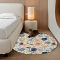 thumbnail image 2 of Round Rugs 4Ft, Colorful Flowers Round Area Rug Washable Indoor Throw Carpet, Watercolor Retro Blue Pink Floral Soft Non Slip Circle Rug for Kitchen Nursery Room Home Decor Aesthetic, 2 of 8