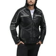 thumbnail image 5 of X RAY Jeans Mens Grainy PU Moto Jacket with Hood and Faux Shearling Lining, Black/White, S, 5 of 9