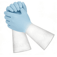 thumbnail image 2 of Professional Cleaning Gloves (1-Pair) - Extra Long Rubber Dishwashing Gloves for Kitchen & Bathroom | Latex-Free & Hypoallergenic | Commercial Grade Protection (M, Blue), 2 of 5