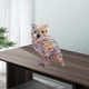 thumbnail image 3 of Estatua de búho, animal, escaparate, estante, librería, figurita de escritorio, escultura, artesanía Lado Morado Colorido, 3 of 9