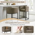 thumbnail image 3 of ClinQ Counter Height Bar Stool Set of 4, 26 in Fabric Upholstered Seat, Metal Legs for Indoor Dining Room and Kitchen Island, Brown, 3 of 6