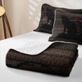 thumbnail image 4 of Erosebridal Silhouette Wolf Quilt King for Boys Men, Rustic Wood Plank Cabin King Coverlet Set, 3pcs, 4 of 7