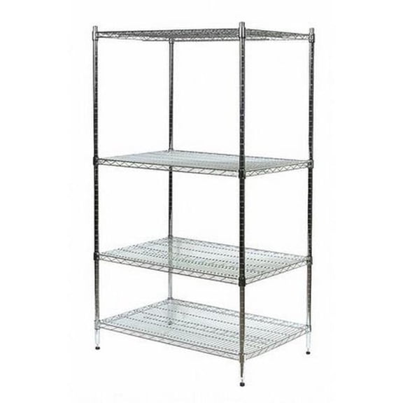 Wire Shelving Unit, 18"D x 72"W x 85"H, 4 Shelves, Chrome 2KPE1