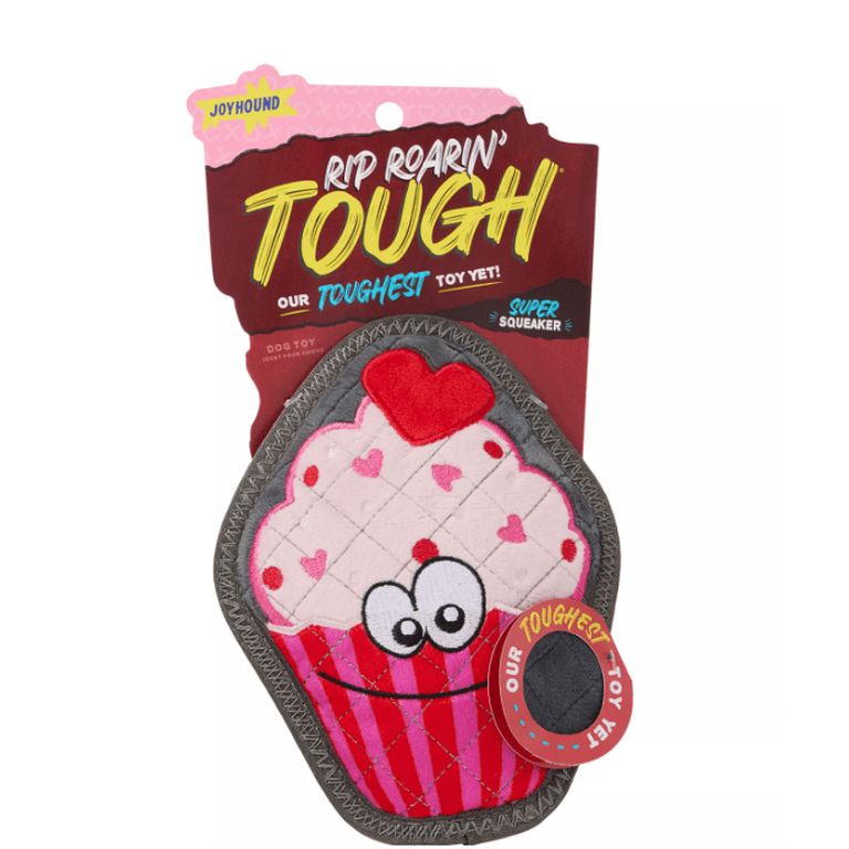 Joyhound Valentine Dog Toy Rip Roarin' Tough Plush Cupcake Holiday